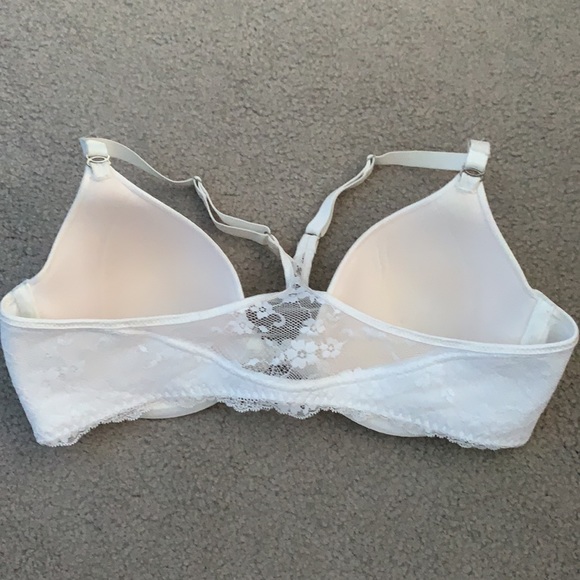 Maidenform Racerback Lace Front-Clasp White Bra Size 36C - Picture 2 of 4